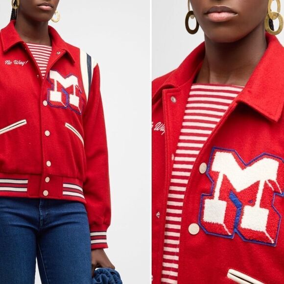 NWT MOTHER The Boyfriend Varsity Jacket Large SOLD OUT - Picture 2 of 11